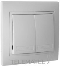 CONMUTADOR INTERRUPTOR DOBLE 10A 250V 83x81 TORNILLO BLANCO