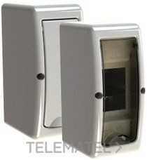 CAJA DE DISTRIBUCIÓN DE SUPERFICIE DE 2 ELEMENTOS 60x129x62mm COLOR BLANCO