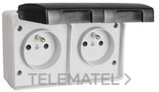 BASE DOBLE ENCHUFE 2P+TT 16A 250V CERTIFICADA NF