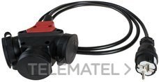 PROLONGADOR C/3 BAS.2P+T 16A 250V MAX.3680W 2m CBL.H05VV-F 3G1,5mm2 C/ASA FIJ.