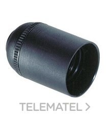 PORTALÁMPARAS E27 4A 250V CUERPO LISO NEGRO