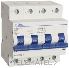 MAGNETOT.4P 4 MOD.20A SECTORES RESID.To.6kA 240/415V AC(50-60Hz)CV.C