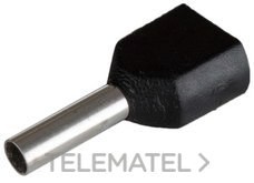 TERMINAL PUNTERA HUECA DOBLE 8mm 2x1,5mm² NEGRO (BOLSA 50u)