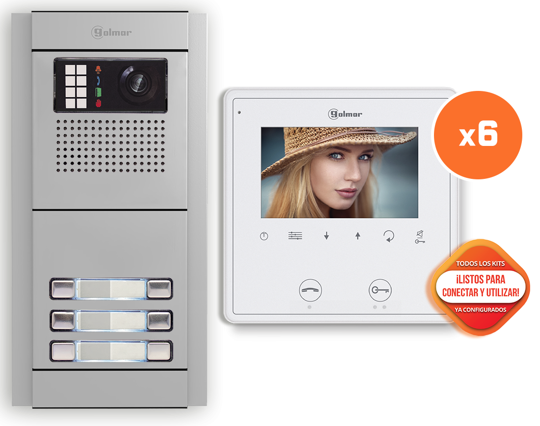KIT EDIFICIO VIDEO E8206/VESTA2 SE 6P