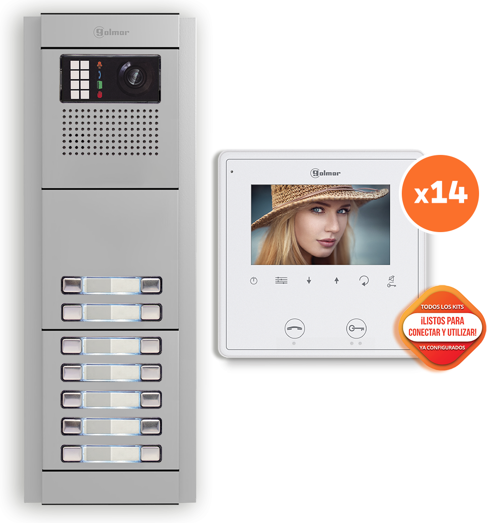 KIT EDIFICIO VIDEO E8214/VESTA2 SE 14P