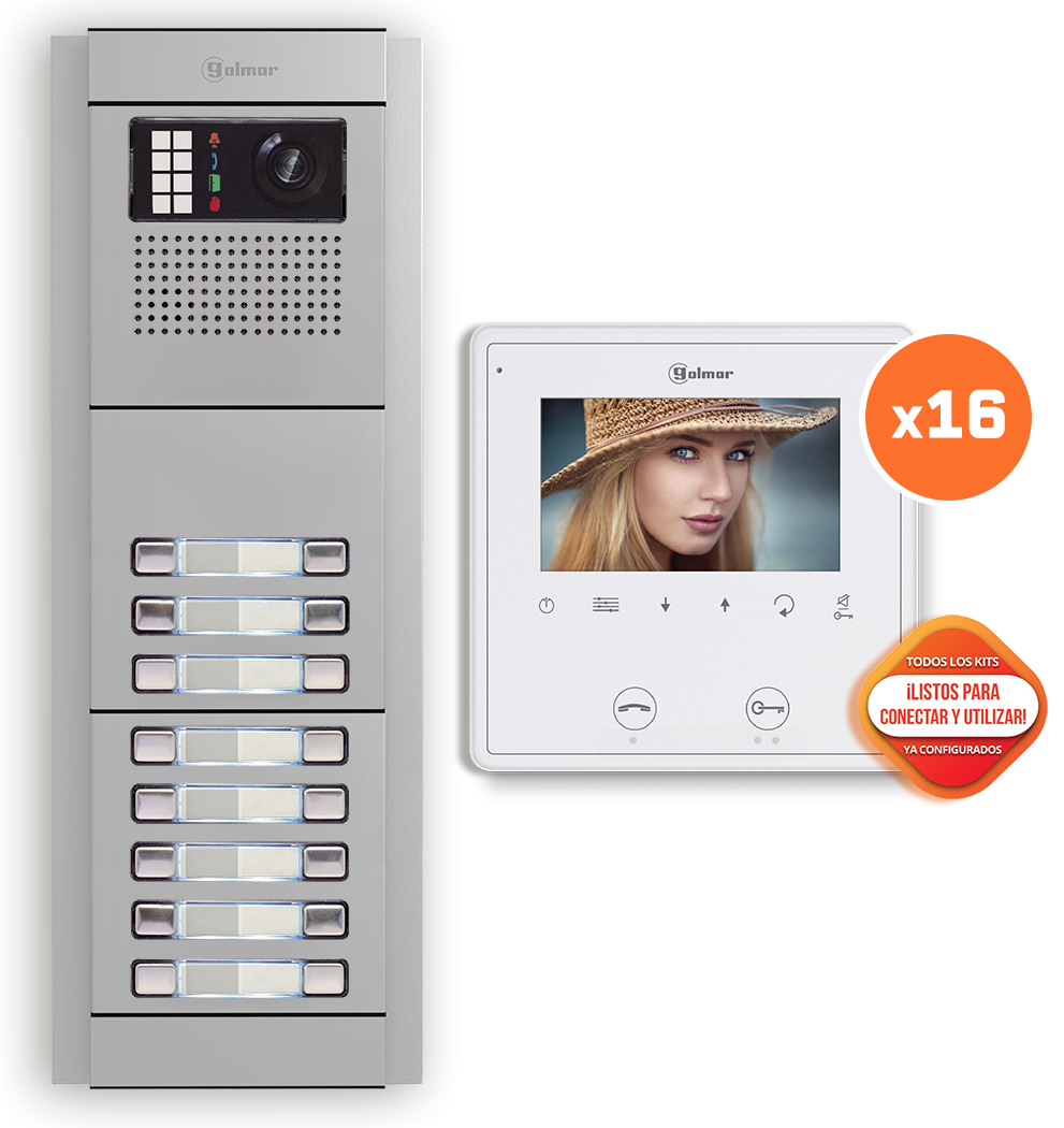 KIT EDIFICIO VIDEO E8216/VESTA2 SE 16P
