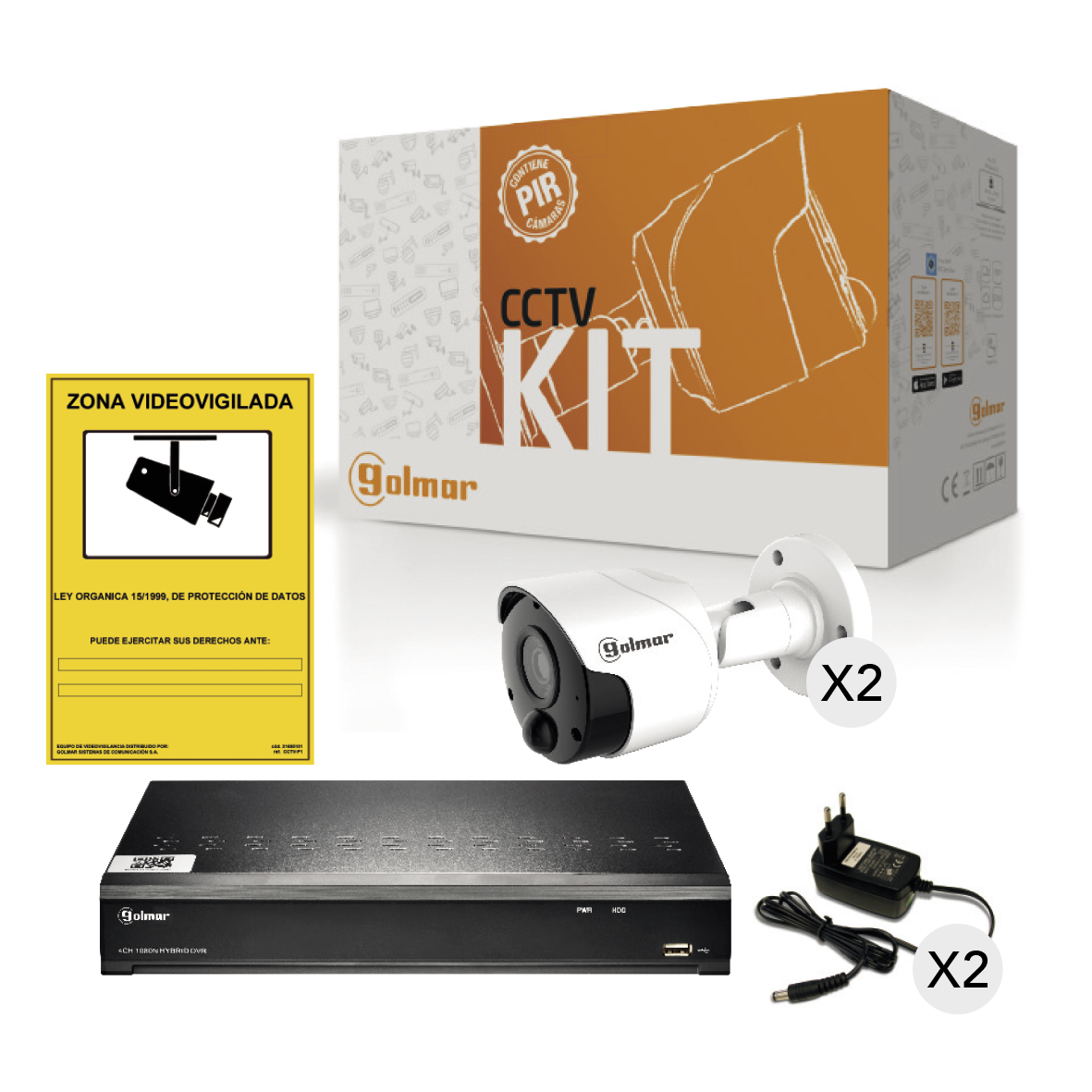 KIT-2BHVR1P CON DVR Y DOS BULLET PIR