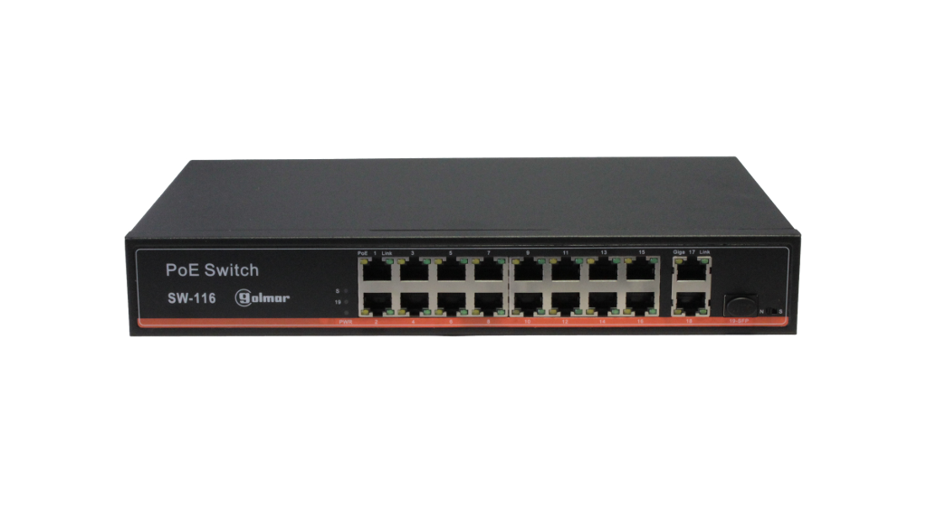 SWITCH SW-116 16POE 2UPLINK GIGA