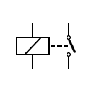 Símbolo del relé, (Bobina e interruptor)